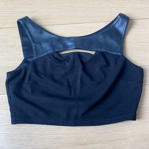 Black Leather Crop